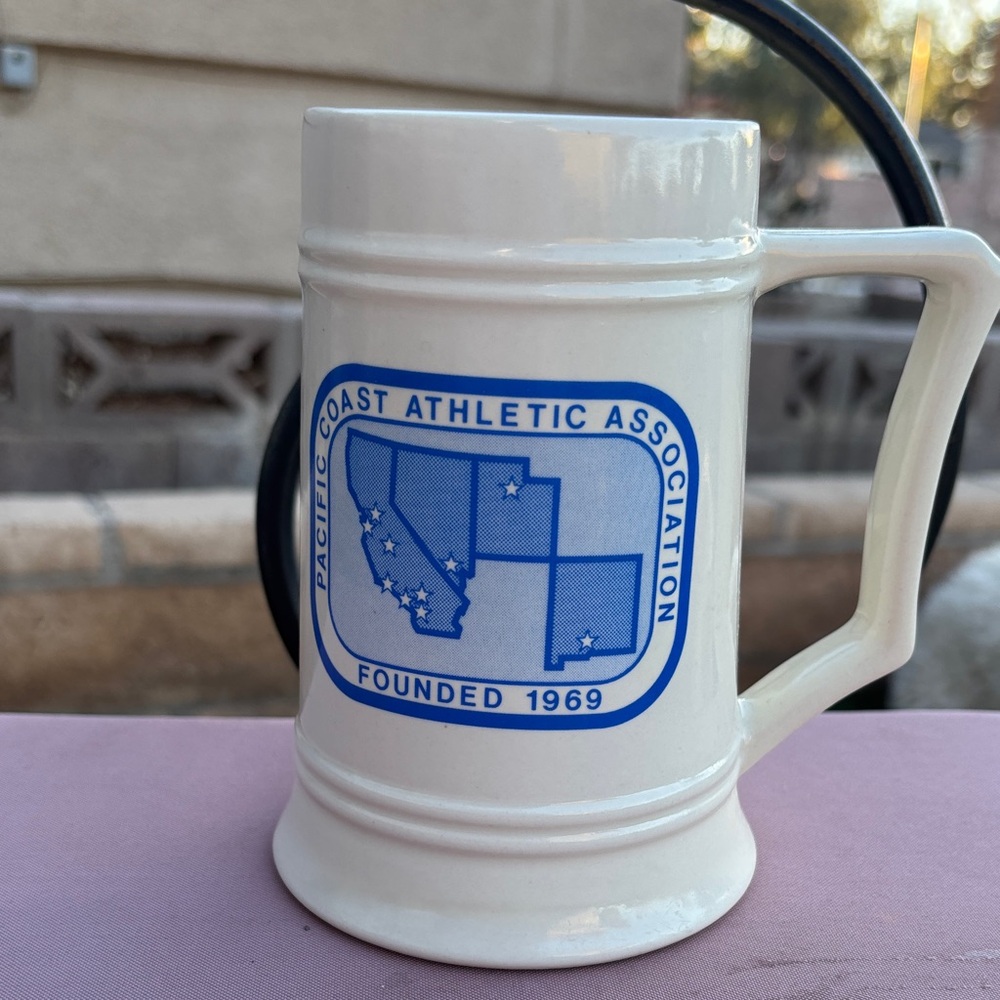 Vintage Pacific Coast Athletic Association White Ceramic Mug
